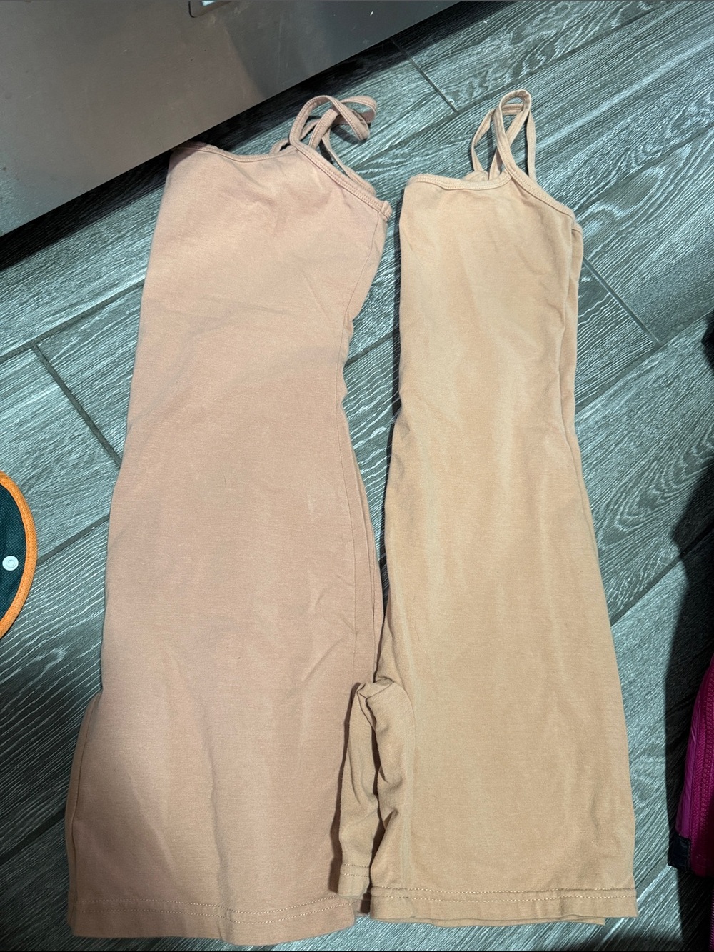 American Apparel Ribbed Cotton-Spandex Tank Dress in Chestnut Brown